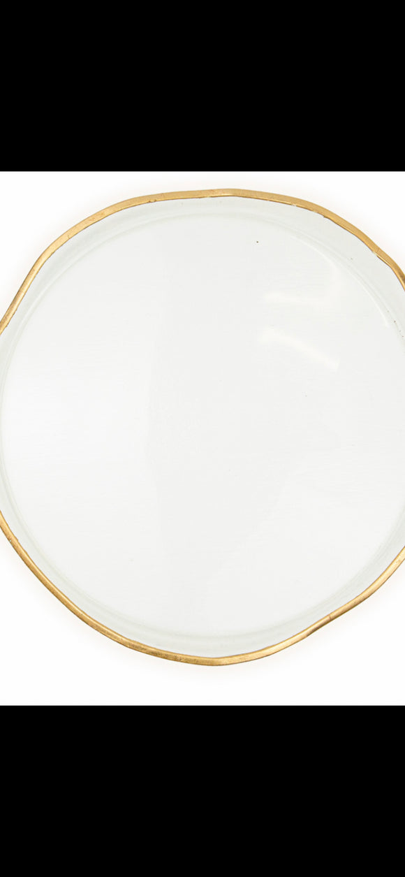 The Royal Standard-Fontaine Serving Platter Clear/Gold