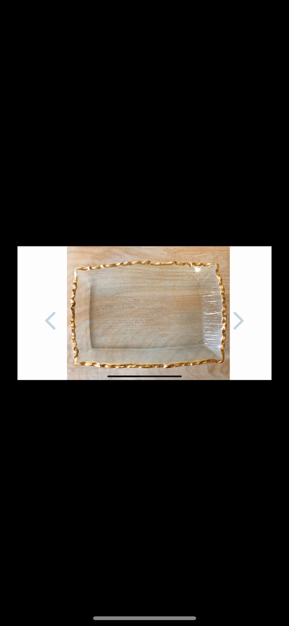 The Royal Standard-Seward Rectangle Serving Tray Clear/Gold