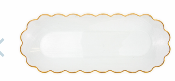The Royal Standard-Chapelle Oval Serving Platter Clear/Gold
