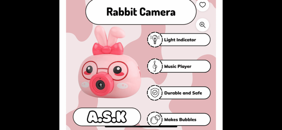 K&S Rabbit Bubble Camera Pink