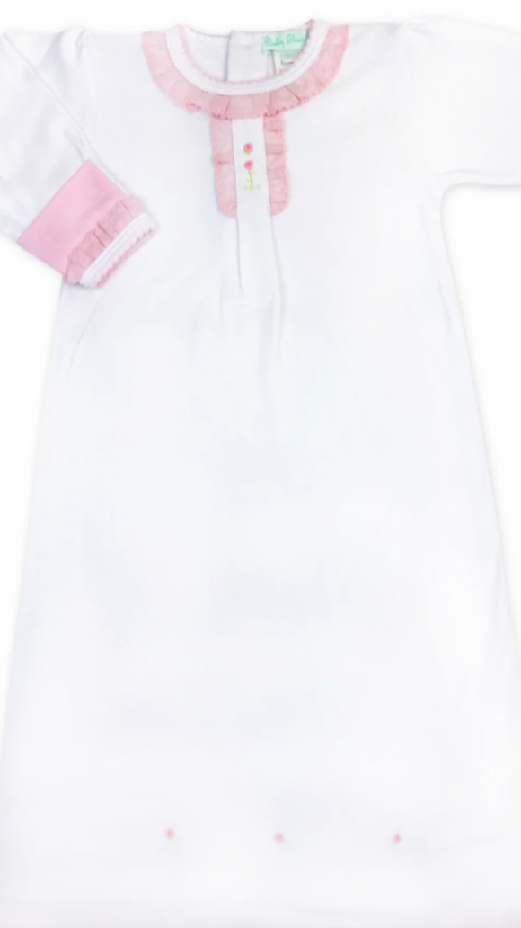 Baby Threads-Baby Girls White Rose Gown