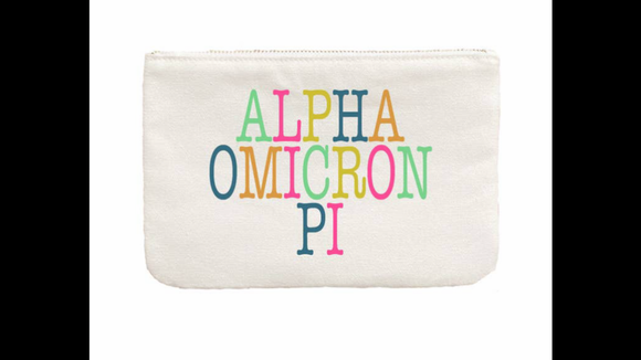 AOPi Sorority Greek Colorblock Pouch