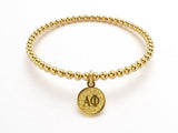 AOPi Sorority Gold Plated Greek Beaded Bracelet