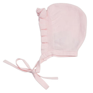 Feltman Brothers-Girls Ruffle Knit Bonnet-pink or white