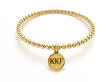 Alpha Chi Omega Sorority Gold Plated Greek Beaded Bracelet