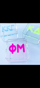 Phi Mu Sorority Small Acrylic Pin Box