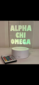 Alpha Chi Omega Sorority LED Sign