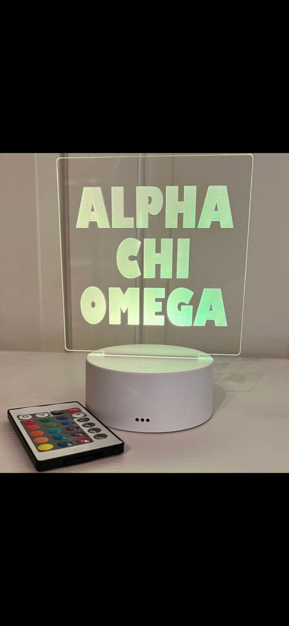 Alpha Chi Omega Sorority LED Sign