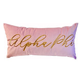 AOPi Sorority Velvet Lumbar Pillow