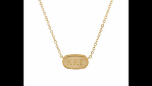 Kappa Kappa Gamma Sorority Gold Plated Greek Oval Necklace