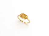 Phi Mu Sorority Gold Plated Greek Oval Ring