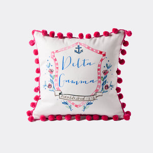 Delta Gamma Sorority Pom Pom Motif Pillow