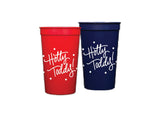 Hotty Toddy! | Game Day Cups & Napkins (All) : STADIUM Cups - RED & BLUE (4 red + 4 blue = 8 per pack)