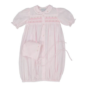 Feltman Brothers-Girls Ribbon Smocked gown and hat Newborn-Girls