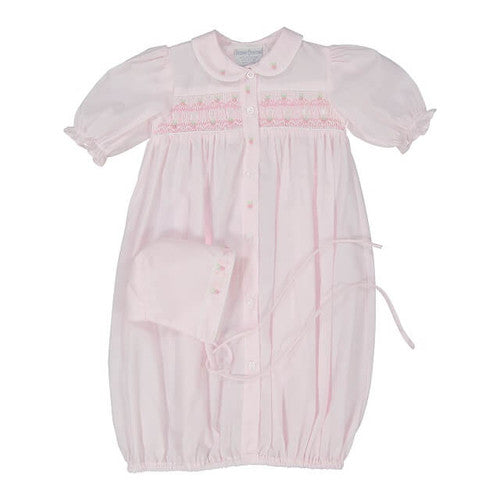 Feltman Brothers-Girls Ribbon Smocked gown and hat Newborn-Girls