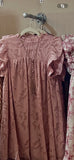 GiGIO-Lt Mauve Embroidered V Neck Mini Dress with Ruffles Sleeves