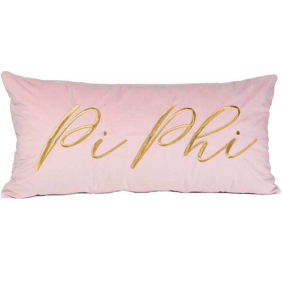 Pi Phi Sorority Velvet Lumbar Pillow