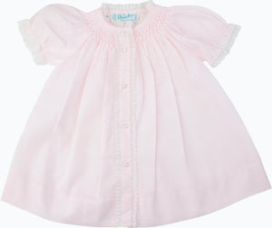 Feltman Brothers-Girls Honeycomb Smocked Yoke Daygown  Newborn White or Pink -Girls