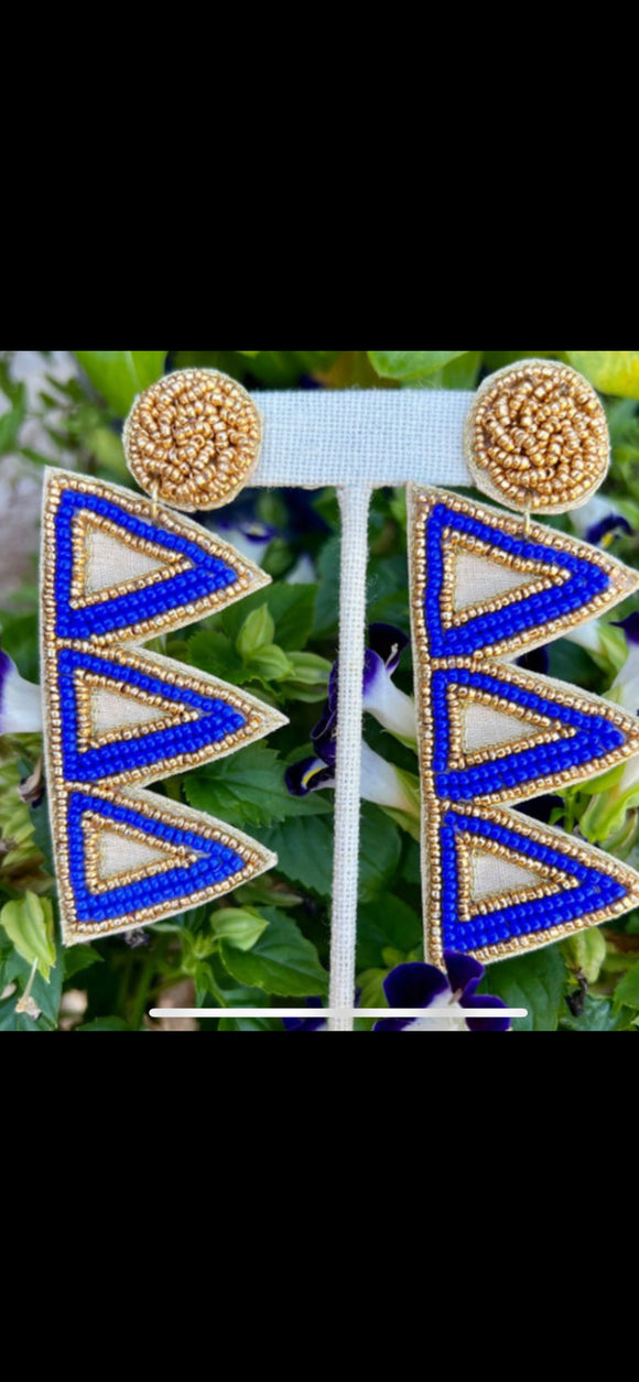 Tri Delta Beaded Earrings