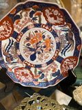 Andrea by Sadek Imari Japanese Vintage Plate-underglaze blue, iron red/orange, and gold accent with scalloped edge