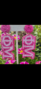 Phi Mu Beaded Earrings