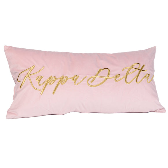 Kappa Delta Sorority Velvet Lumbar Pillow