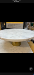 Flora Designs-marble pedestal cake stand/cheese board with gold base