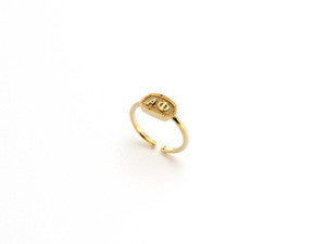 Alpha Phi Sorority Gold Plated Greek Oval Ring