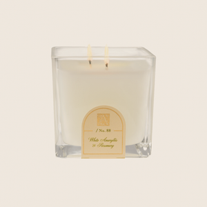 Aromatique-White Amaryllis and Rosemary-Cube Glass Candle-12 oz