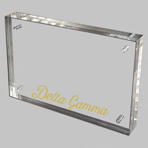 Delta Gamma Sorority 4 by 6 Acrylic Frame with Gold Foil