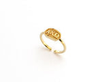 Phi Mu Sorority Gold Plated Greek Oval Ring