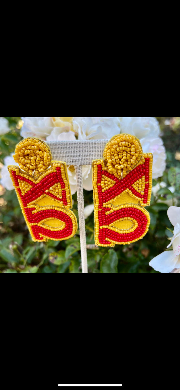 Chi Omega Beaded Earrings