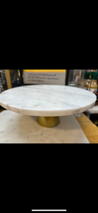 Flora Designs-marble pedestal cake stand/cheese board with gold base