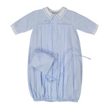 Feltman Brothers-Boys Train Pleated Gown and Hat Newborn-Blue-Boys