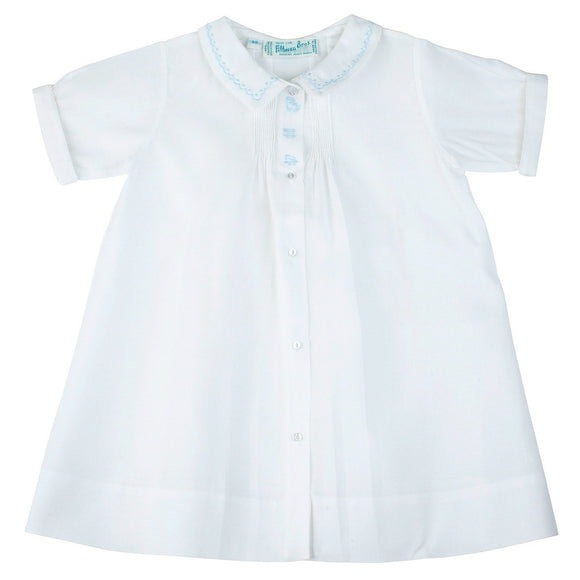 Feltman Brothers-Boys Train Embroidered  Folded Daygown White Newborn-Boys