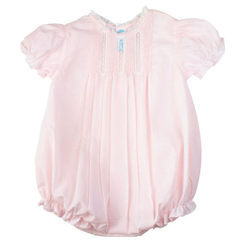 Feltman Brothers-Girls Pintucks and Lace Bubble Pink-GIrls