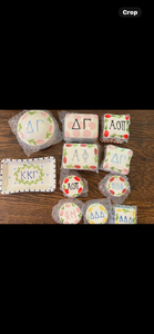 Sorority Pottery Large Square  Jewelry Pin Box