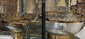 Flora Designs-Glass bowls with gold detailed circle rim-medium