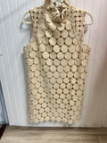 Umgee-Natural Halter Neck Sleeveless Circle Dot Dress