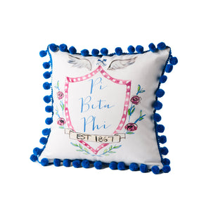 Pi Phi Sorority Pom Pom Motif Pillow