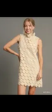 Umgee-Natural Halter Neck Sleeveless Circle Dot Dress