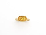 Pi Phi Sorority Gold Plated Greek Oval Ring