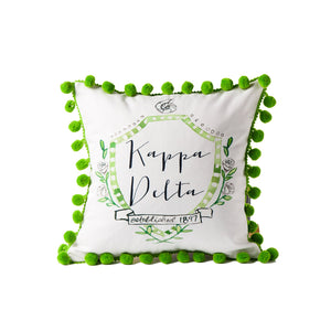 Kappa Delta Sorority Pom Pom Motif Pillow