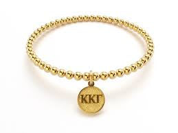 Kappa Sorority Gold Plated Greek Beaded Bracelet