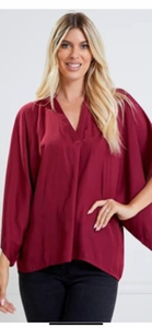 Glam Wine Large Sleeve Top