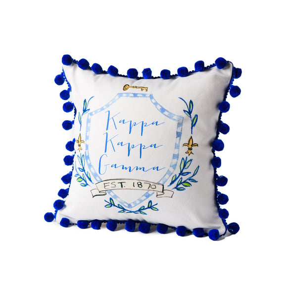 Kappa Sorority Pom Pom Motif Pillow