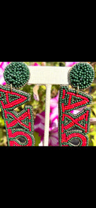 Alpha Chi Omega Beaded Earrings