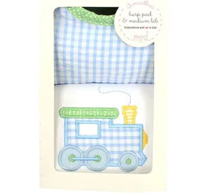 3 Marthas Bib and Burp Set-Train