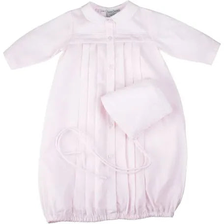 Feltman Brothers-Girls Dot Embroidered Gown White or Pink Newborn -GIrls