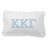 Zeta Sorority Greek Letter Scalloped Ruffle Lumbar Pillow